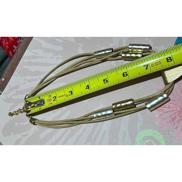 Necklace Pendant Blue & Gold Statement Women’s Large Costume Y2K Fairycore - Picture 7 of 10